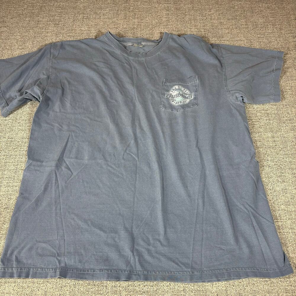 Chubbies Men’s Tee Shirt Skys Out Thighs Out Blue Size XL